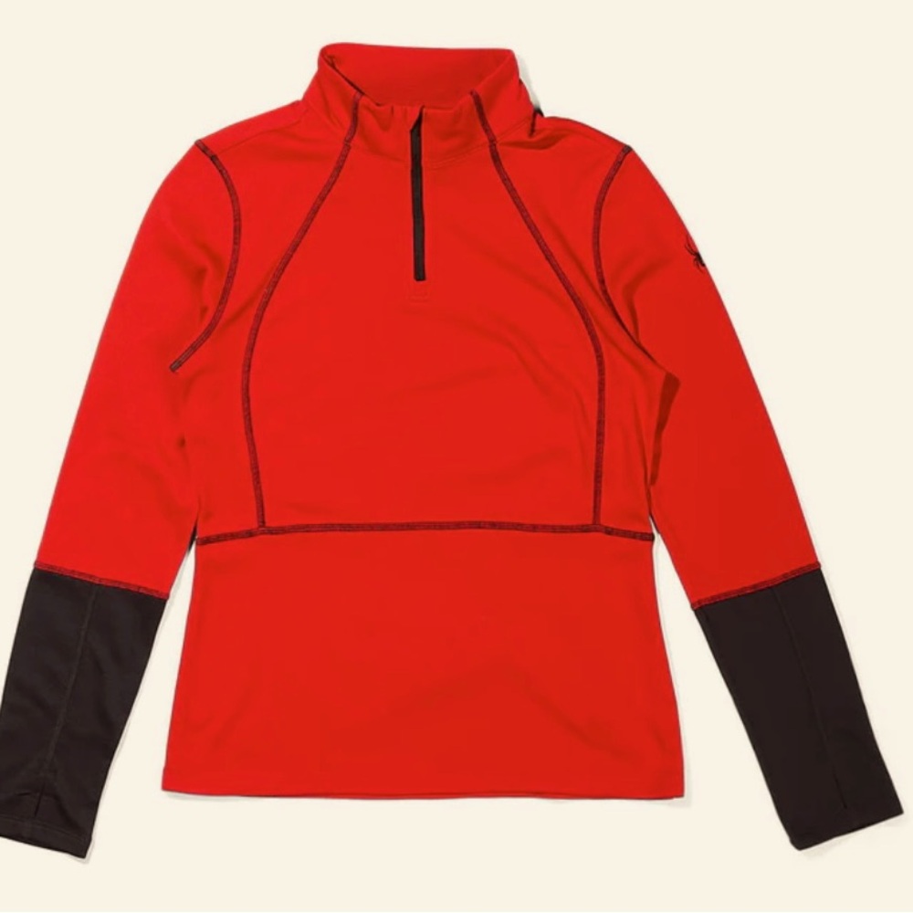 Spyder Red and Black Long Sleeve Half Zip. Sport Layer Thermo Women’s Size Large